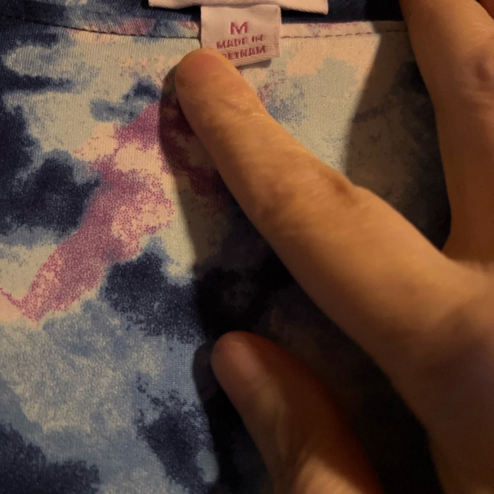 LuLaRoe Blue and Pink Women's Blouse